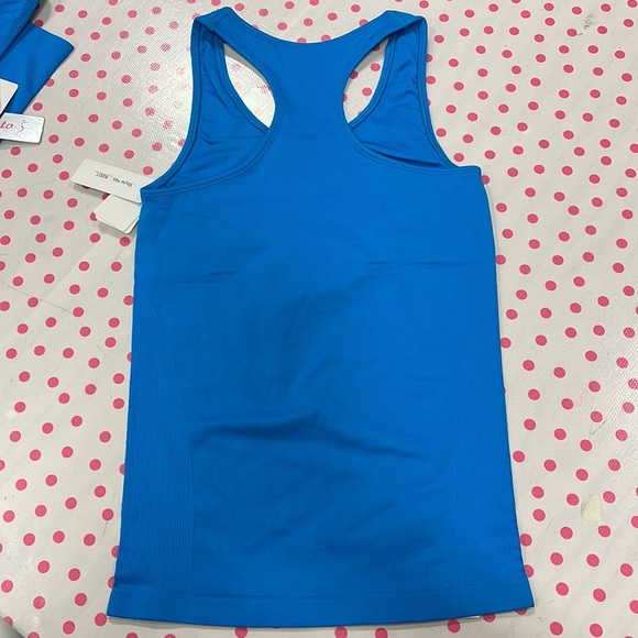Racer back tank top, S/M RUNS SMALL, built in bra, blue - Picture 2 of 2
